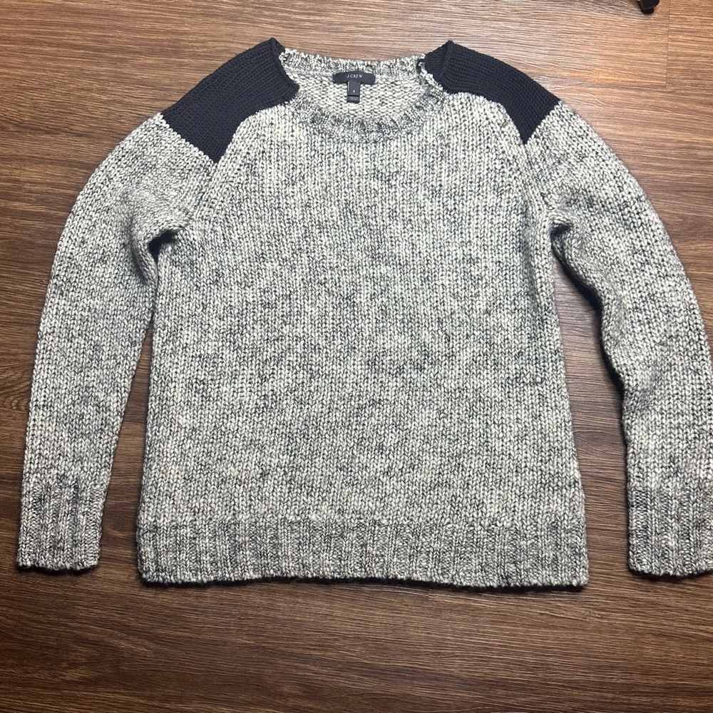 J. Crew Women's Color Block Wool Blend Sweater Black Size S